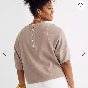 NWT madewell ottoman jacquard button-back top